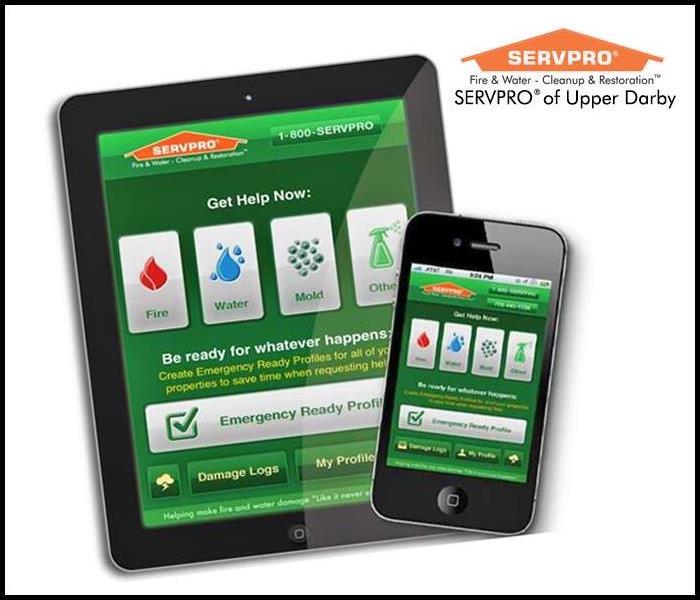 ipad and iphone with the SERVPRO Emergency READY Profile mobile app